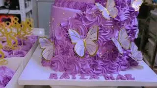 PURPLE BUTTERFLY CAKE DESIGN 🦋🦋 #fyp #cake #cakedecorating #viralreels #butterfly 