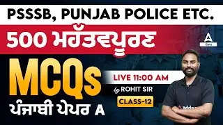 Punjab Police Constable Exam Preparation 2023 | ਪੰਜਾਬੀ ਪੇਪਰ A MCQs #11 | By Rohit Sir
