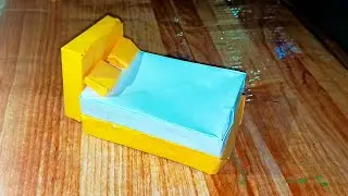 How to make Origami Bed & Bedding / DIY school project / Easy Origami Bed /Paper Crafts For School