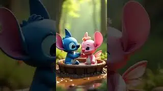 Stitch & Angel&rsquo;s Spa Day in the Wild! 🌿🛁💙💖 #NatureVibes #Stitch #Angel #DisneyDuo