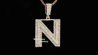 Letter Necklace for Women | Millennium Jewelery #moissanite #icedoutjewelry  #diamond #pendant