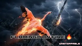 Fire Flamingo Awakens 🔥 | Flamingo on Fire with MusicBeats#FireFlamingo#cinematicvideo#aiart#aividio