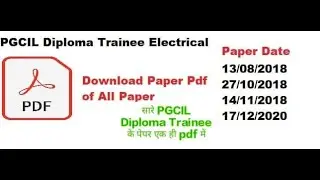 PGCIL Diploma Trainee Electrical all 2018 and 2020 Paper download  with solved pdf | Diploma trainee