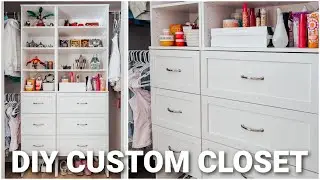 DIY CUSTOM CLOSET BUILD | SMALL CLOSET CLEAN OUT & ORGANIZATION | BUDGET CLOSET SYSTEM INSTALLATION