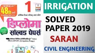 Irrigation Saran | Solved Paper 2019 | UP Polytechnic | Civil Engineering by Gaurav Sir