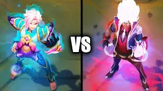 Faerie Court Ezreal vs Battle Academia Ezreal Skins Comparison (League of Legends)