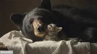 A Gentle Forest Giant Finds a Very Small and Very Brave New Best Friend 🐾🖤
