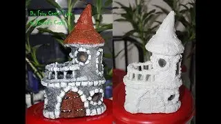 Diy Fariy House (Castle) making with home made paper clay and tissue paper roll