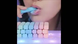 Girl Eating Colorful Chalk with Crunchy Bites 🎧🧱 #ai #aiasmr #asmr #satisfying #asmrsounds