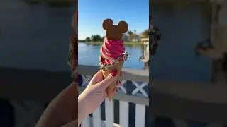 The gingerbread Mickey cone at Disney Springs #disneysprings #disneyfood #disneyfoodies #disney