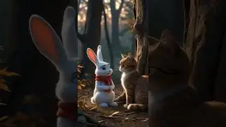 rabbit rescue cat baby 😍!! #shorts #ytshorts #cat #rabbit #catbabyfunny