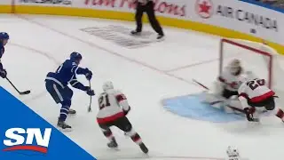 Nick Ritchie Completes Maple Leafs Tic-Tac-Toe Passing Play On Matt Murray