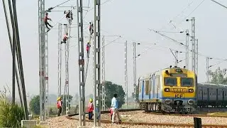 Final stage of Electrification Delhi Rewari section.