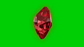 Animated 3D Crystal red heart with green screen background | 4K