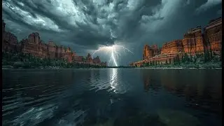 Ultimate Deep Sleep: Thunderstorm on a Golden Lake & Still Water