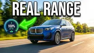 BMW IX1. Maximum distance is from 100 to 35 percent (Сколько можно проехать со 100 до 35 процентов)