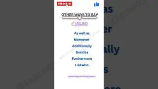 'Also' Alternatives You Need to Know! ✅️💯 #vocabulary #english #education #learnenglish #shorts