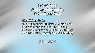 Communication In Hotel Operation. (Service Failure In Front Office) (Double Check-In)