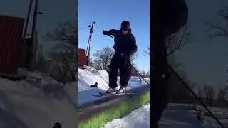 Insane rail skiing 🔥 | #shorts
