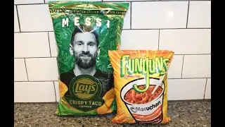 Lay&rsquo;s MESSI Crispy Taco Potato Chips,Funyuns Maruchan Hot & Spicy Chicken Ramen Onion Flavored Rings