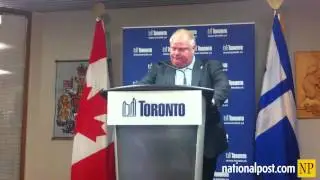 Mayor Rob Ford reacts to a decision by the Supreme Court of Canada