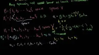 Proof: Any subspace basis has same number of elements |  Linear Algebra | Khan Academy