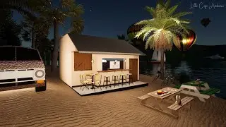 Summer Lakeside Ambience - Smooth Jazz, Night ASMR, Relaxing Dinner for Relaxation, Study, Sleep BGM
