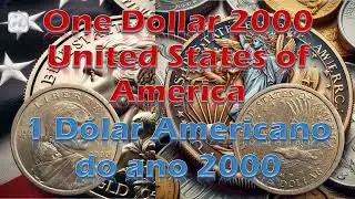 One Dollar Coin from the Year 2000 - USA / Moeda de Um d&oacute;lar americano do ano 2000 - USA.