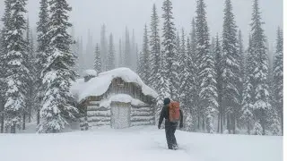 ❄️ Surviving in a Hand-Built Wooden Cabin During Heavy Snow | Off-Grid Life