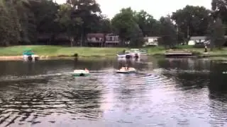 Guy gets stuck in paddle boat!