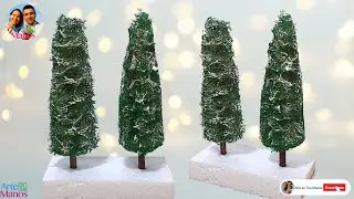 🔴Cómo Hacer PINOS Para Villas, Maquetas, Dioramas, FÁCIL Con Arte en Tus Manos