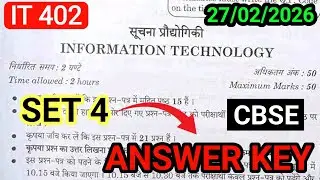 IT class 10 code 402 question paper answers key | Cbse board exam 2026 | Information technology