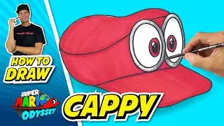 How to Draw CAPPY Super Mario Odyssey | Easy Steps Beginner