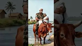 Indian army reserves grandmother from drowning river 😱 #ai #shorts #save #army #aishorts