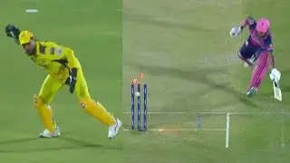 Dhoni nails the direct hit with an underarm throw to find Dhruv Jurel well short CSK vs RR IPL 2023