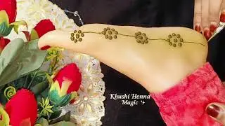 Feet Mehndi Design 🥳 / border mehndi design Simple and Beautiful / Henna Magic ✨🔥