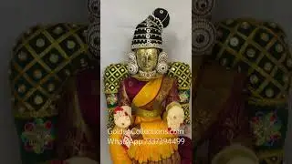 Divine Varalakshmi Idol Look &ndash; Brass Face, Grand Jewelry & Traditional Hair Bun | GoldenCollections