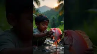 🐬little boy caught fish#funnyvideo #fishing #subscribe