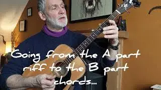 Tenor guitar lessons with Mike Turnbull  - GDGD - Gm riff with F, Bb, C