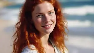 I made an AI generated image of every decade  (1920s-2020s) as a redhead beach woman