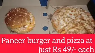 The pizza box | paneer burger and pizza at just Rs 49/- each | delhi street food
