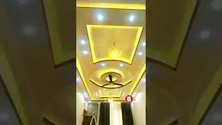 pop false ceiling design for living room with one fan #pop #ytshort