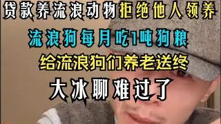 贷款饲养流浪动物！大冰聊难过了！