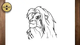 How to draw simba grown up from the lion king step by step