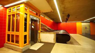 Sweden, Stockholm, Norsborg Subway Station -  SMW incline elevator