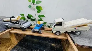 Tesla cyber truck ‼️ Mini monster truck ‼️ Suzuki Super Carry Truck ‼️ delivery obstacle challenge ￼