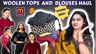 Meesho Woolen Tops and Blouses haul 😍✨🛍️|Velvet/Woolen blouses under 200/-😱😍 #meeshohaul #woolen