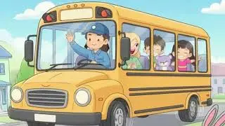 The Wheels on the Bus 🚌 | Fun Nursery Rhyme with Kids, Mom & Cute Animals