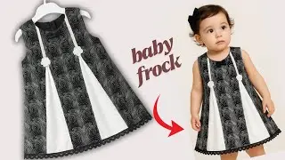 A line frock | Baby frock cutting and stitching for 1 year baby girl| diy baby frock for 2 years| 