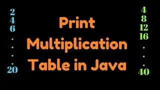 Print multiplication table in java from user input